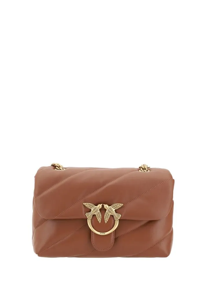 Pinko Love Classic Shoulder Bag In Brown