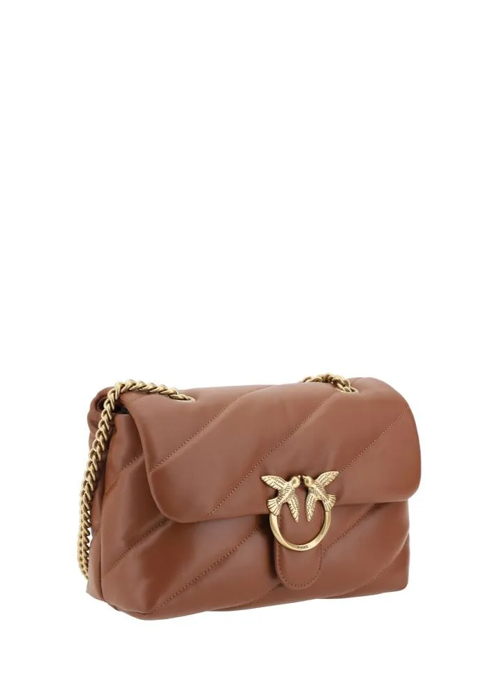 Pinko Love Classic Shoulder Bag In Brown