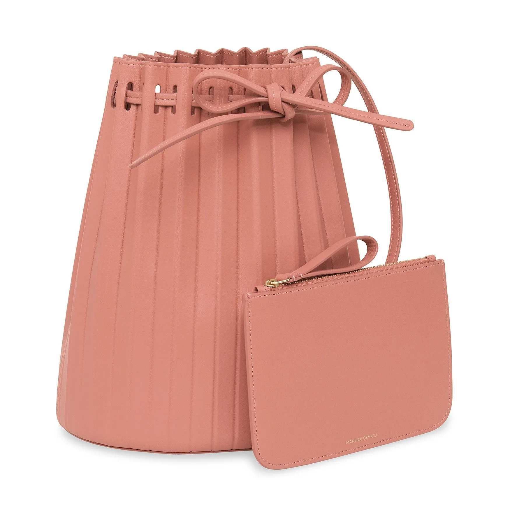 Pleated Bucket Bag - Blush