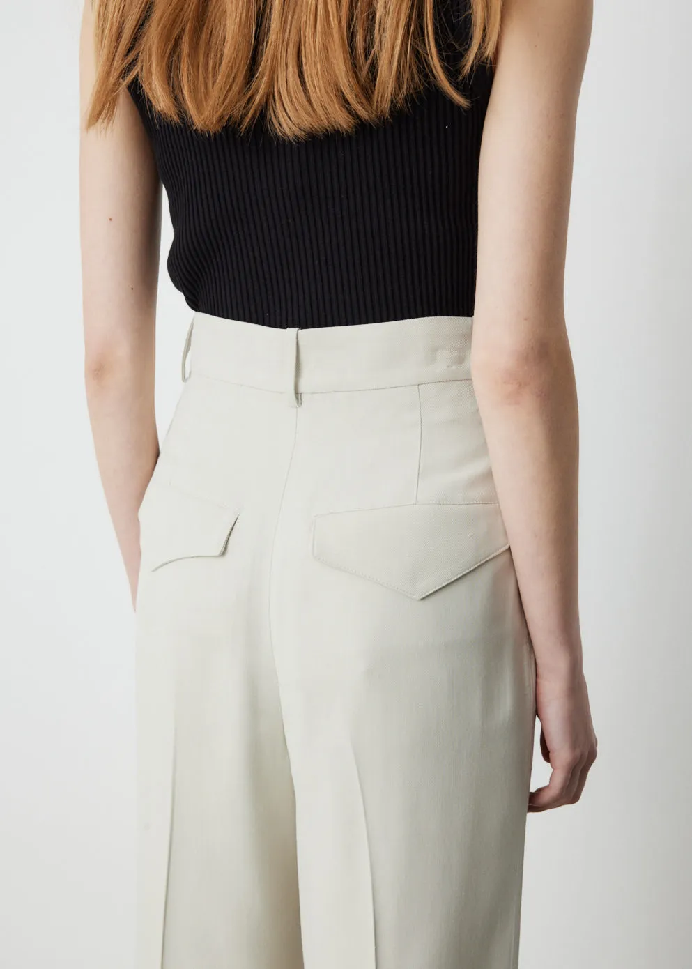 Pleated Straight Leg Pant