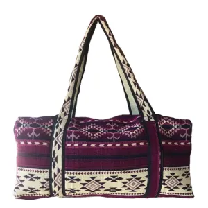 Plum Woven Duffel Bag- Large