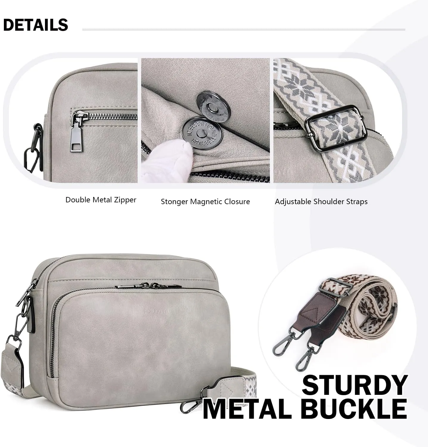 POIUGOYA Crossbody Purses for Women Trendy,Vegan Leather Medium Crossbody Bag,Women's Crossbody Travel Purse Built in Wallet
