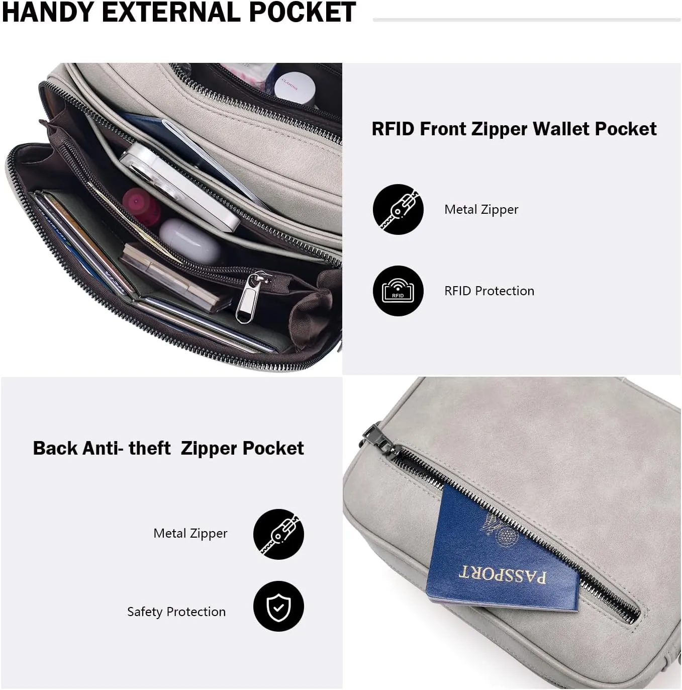 POIUGOYA Crossbody Purses for Women Trendy,Vegan Leather Medium Crossbody Bag,Women's Crossbody Travel Purse Built in Wallet
