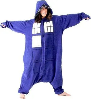 Police Booth Tardis Hooded Kigurumi One Piece Pajama