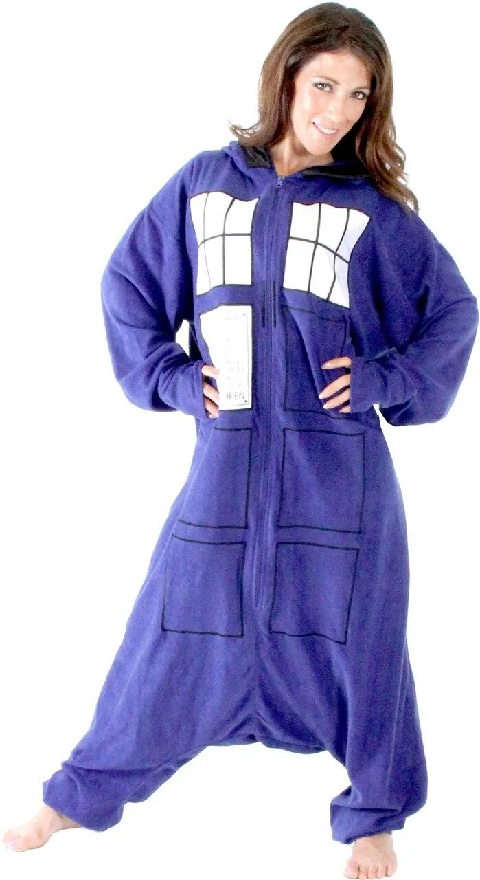 Police Booth Tardis Hooded Kigurumi One Piece Pajama