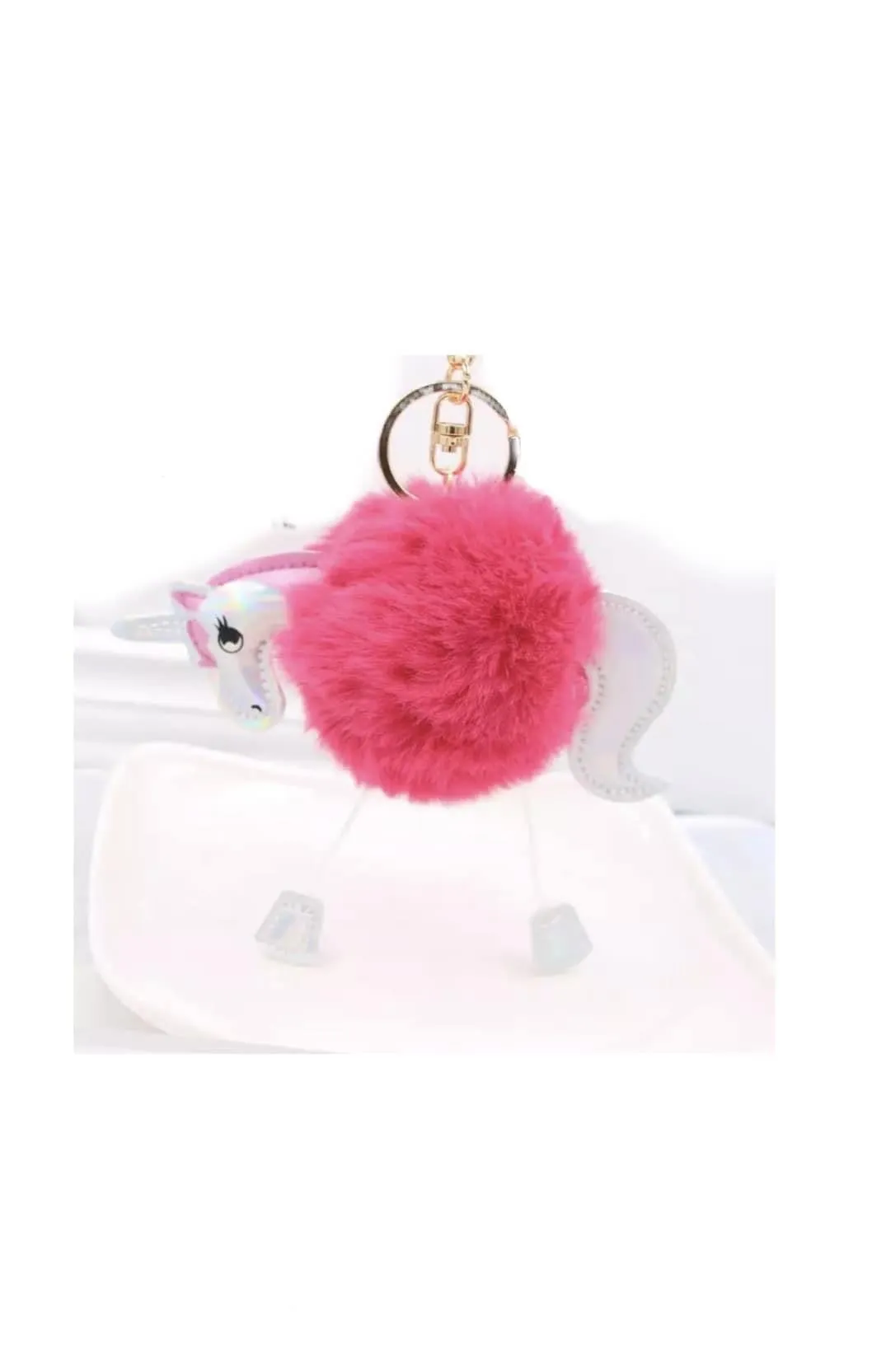 PomPom Animal Keychain