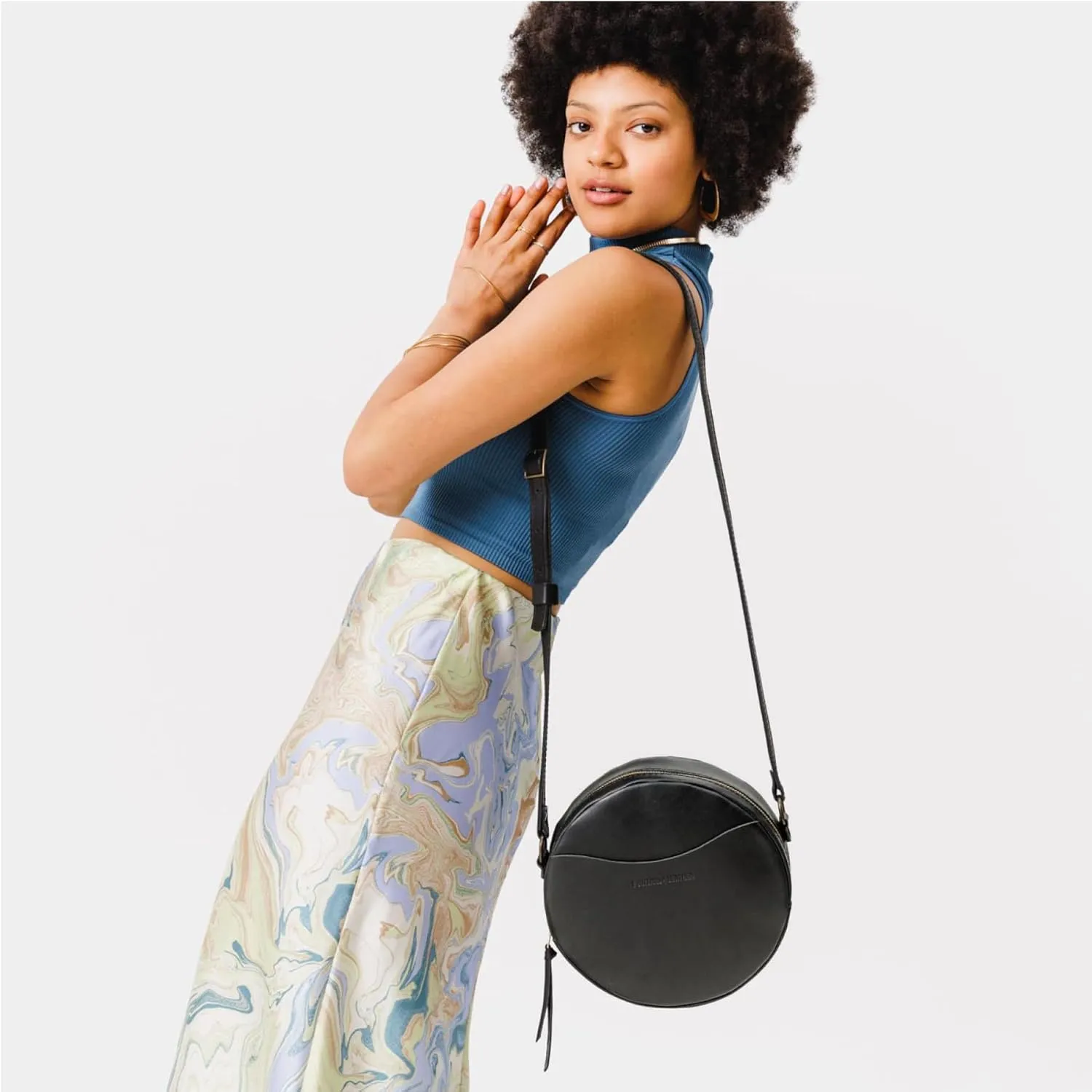 Portland Leather Goods Circle Crossbody Bag for Women – Handmade from the Finest Full-Grain Hides
