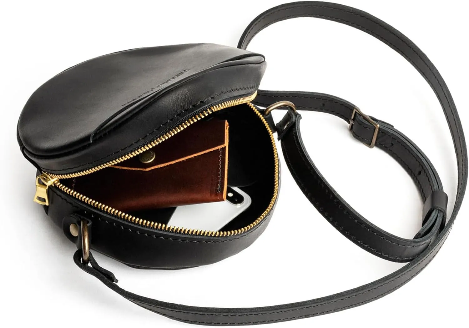 Portland Leather Goods Circle Crossbody Bag for Women – Handmade from the Finest Full-Grain Hides