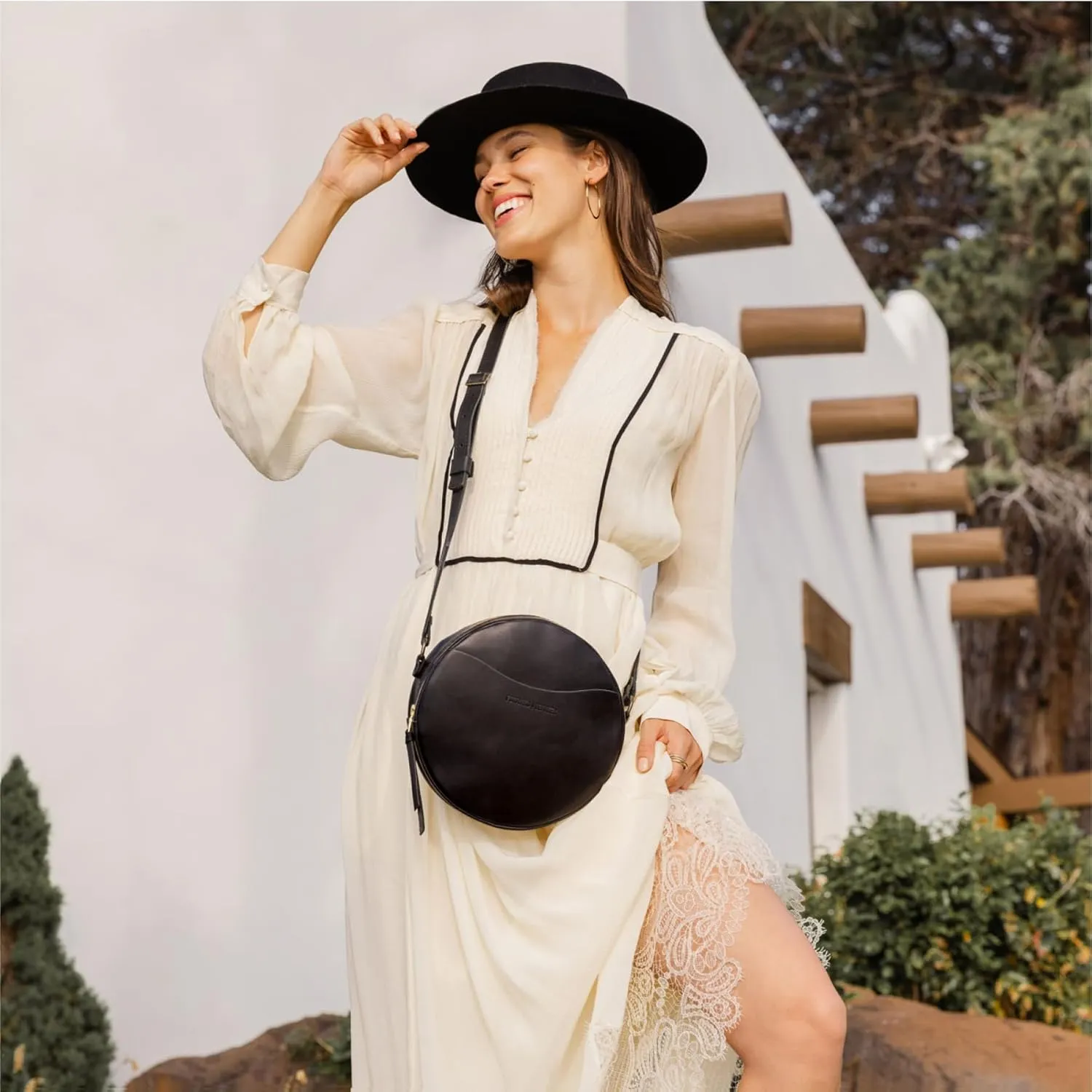 Portland Leather Goods Circle Crossbody Bag for Women – Handmade from the Finest Full-Grain Hides