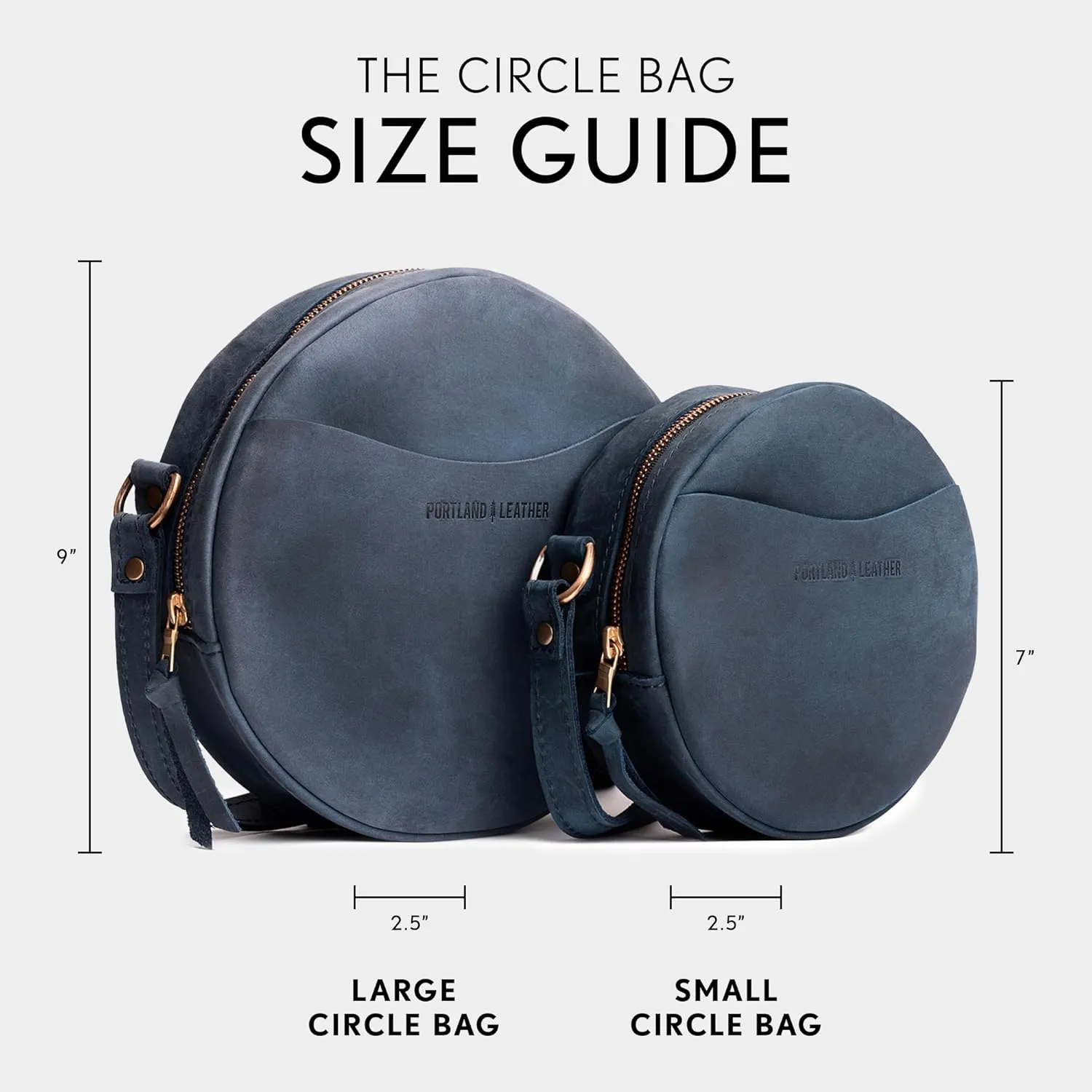 Portland Leather Goods Circle Crossbody Bag for Women – Handmade from the Finest Full-Grain Hides