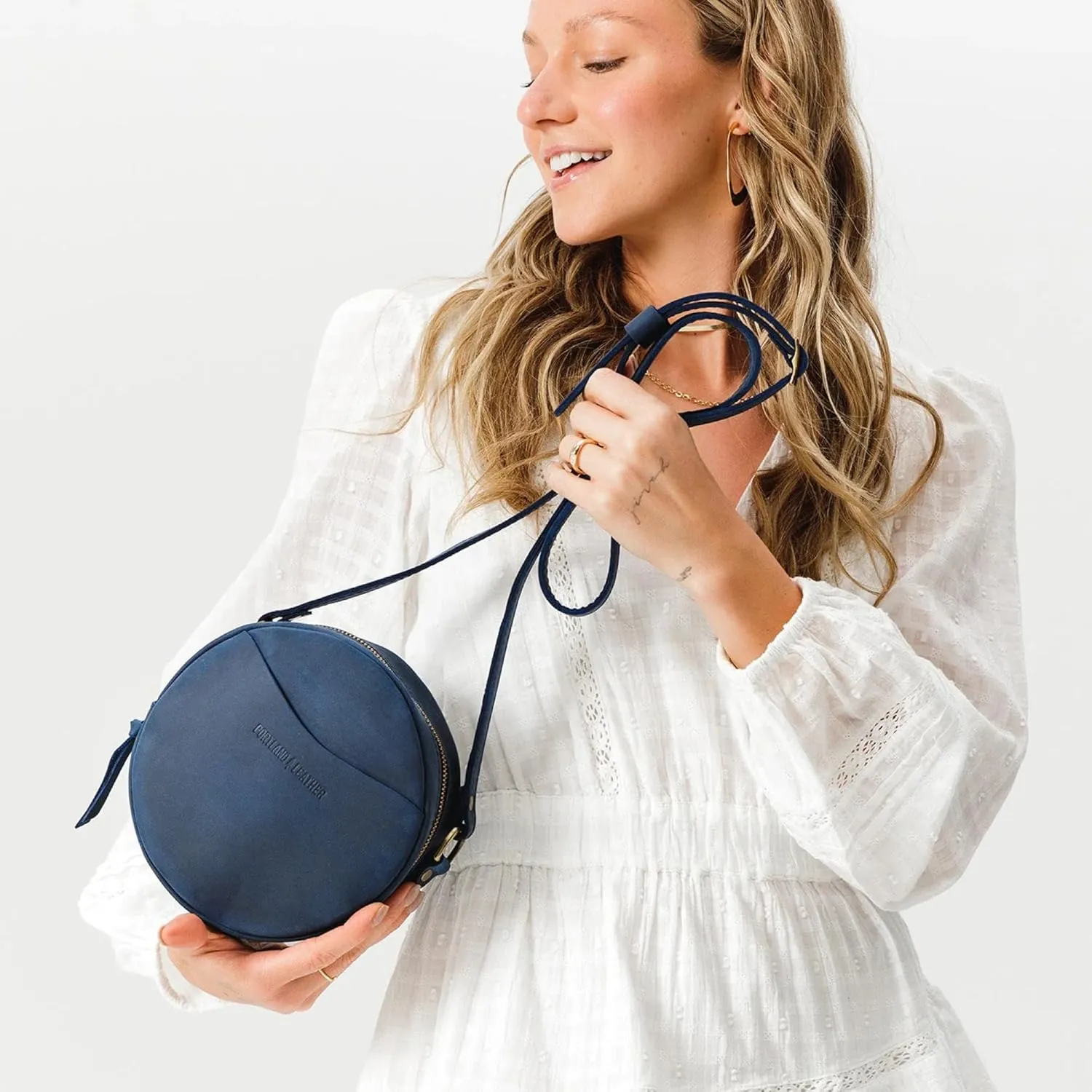 Portland Leather Goods Circle Crossbody Bag for Women – Handmade from the Finest Full-Grain Hides