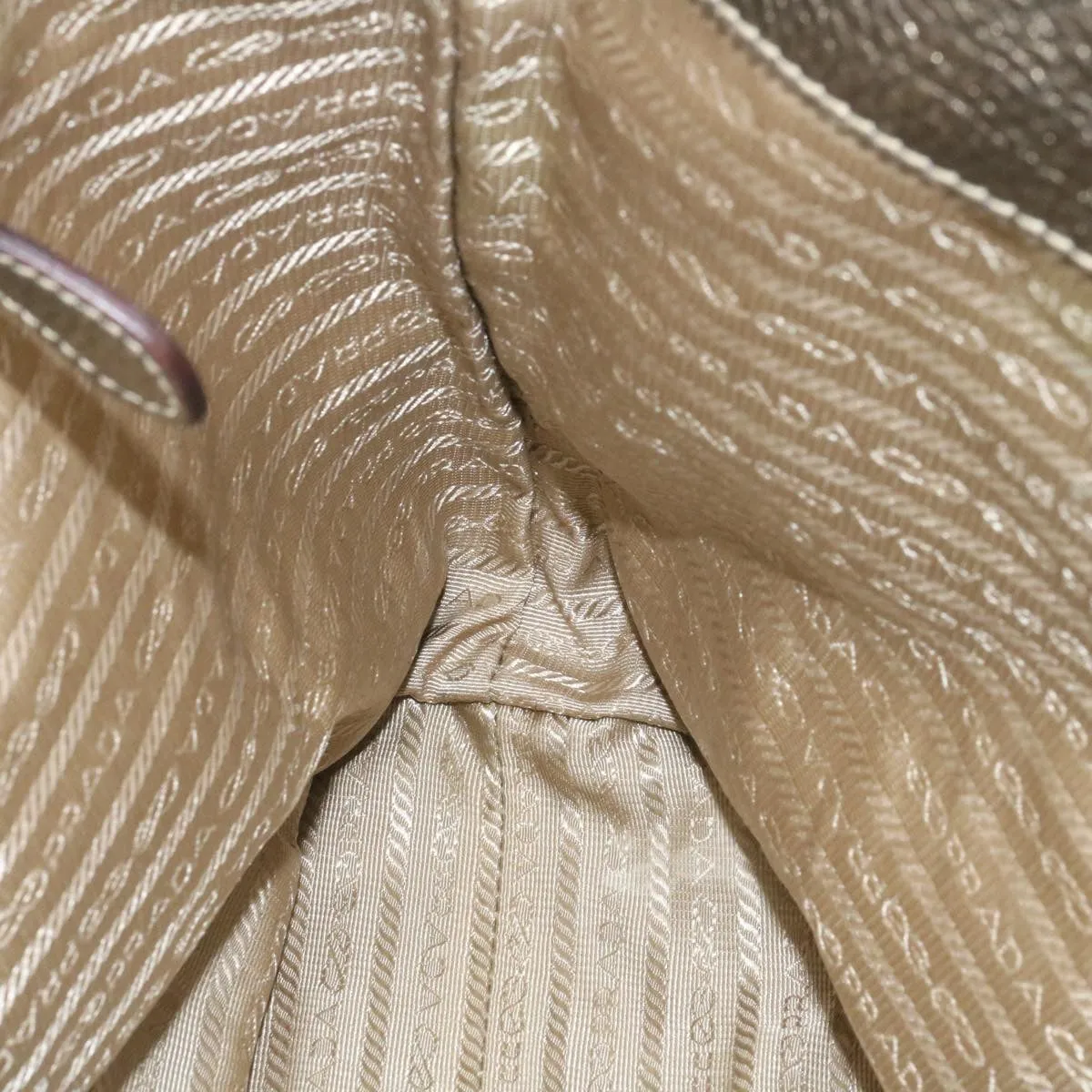 PRADA Shoulder Bag Canvas Khaki  28739