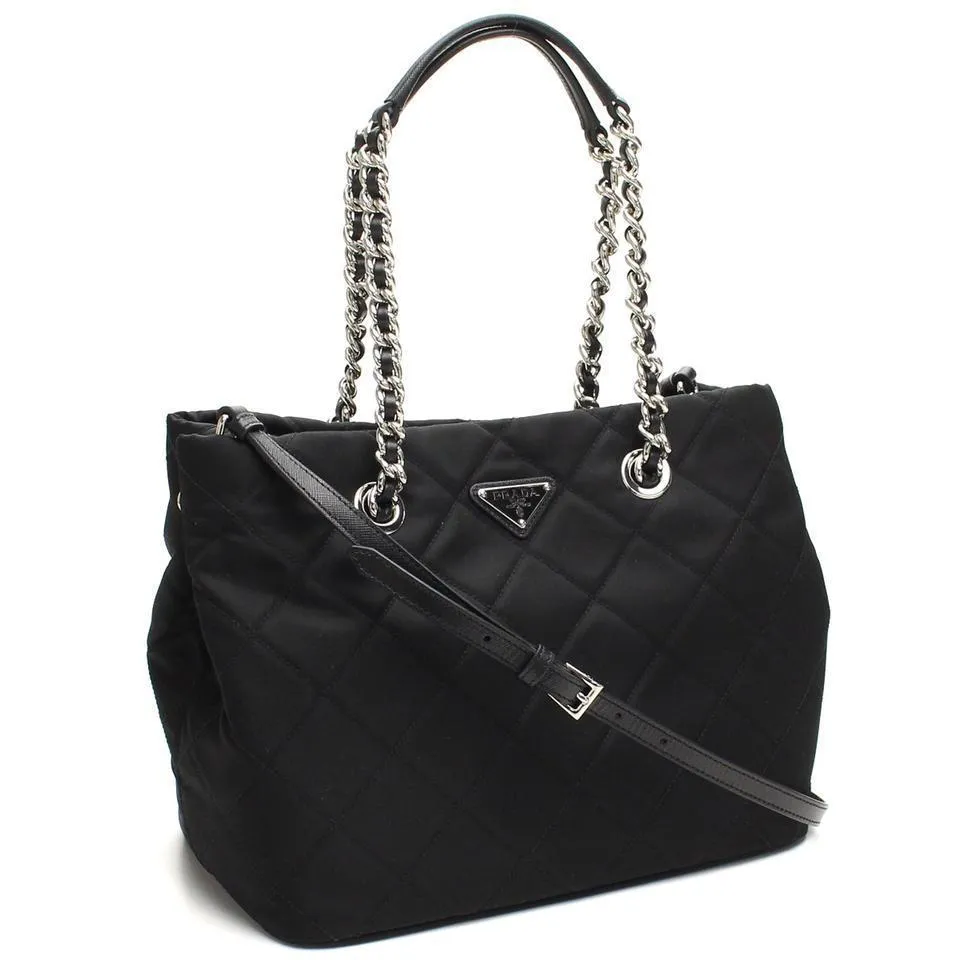 PRADA Women's Quilted Tessuto Chain Tote, PR1280