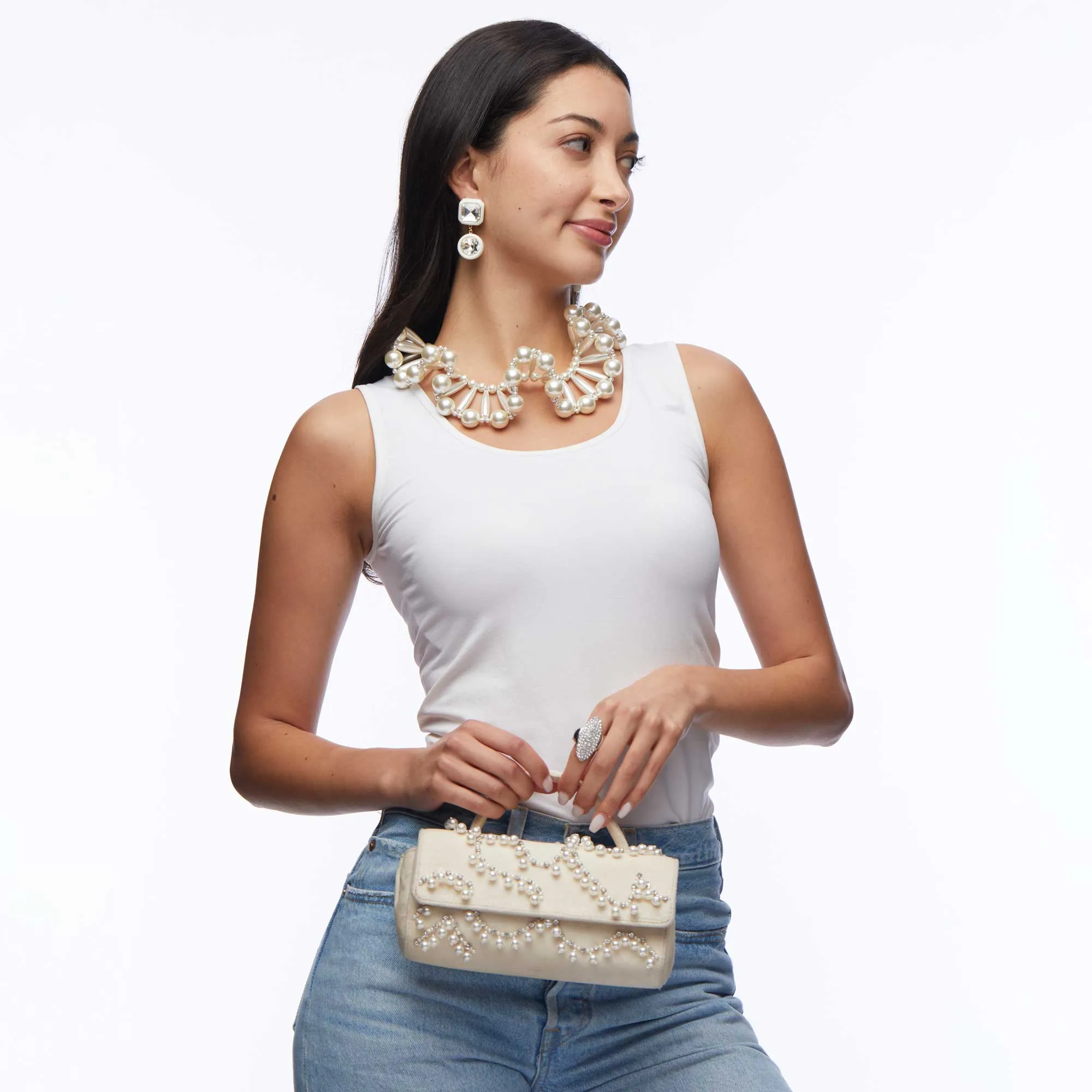 *PRE-ORDER* IVORY MINI TABITHA TOP HANDLE BAG