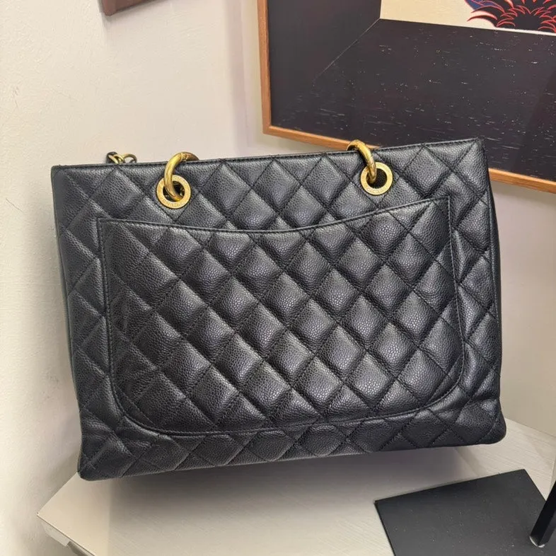 Preloved Chanel GST Black Caviar Tote Bag