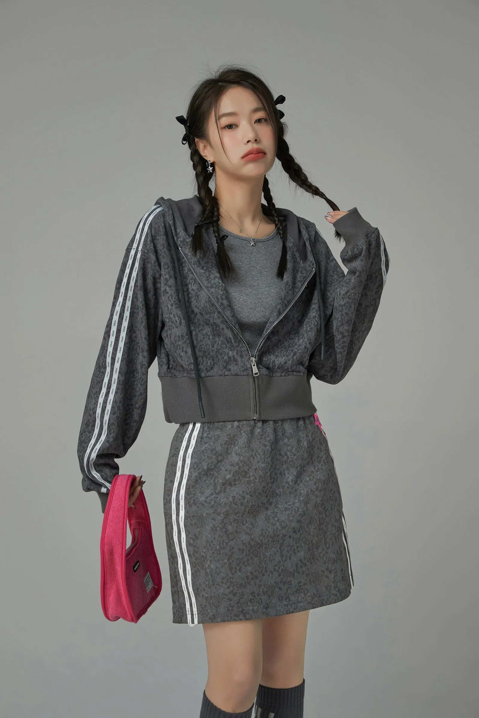 Print Tape Mini Skirt