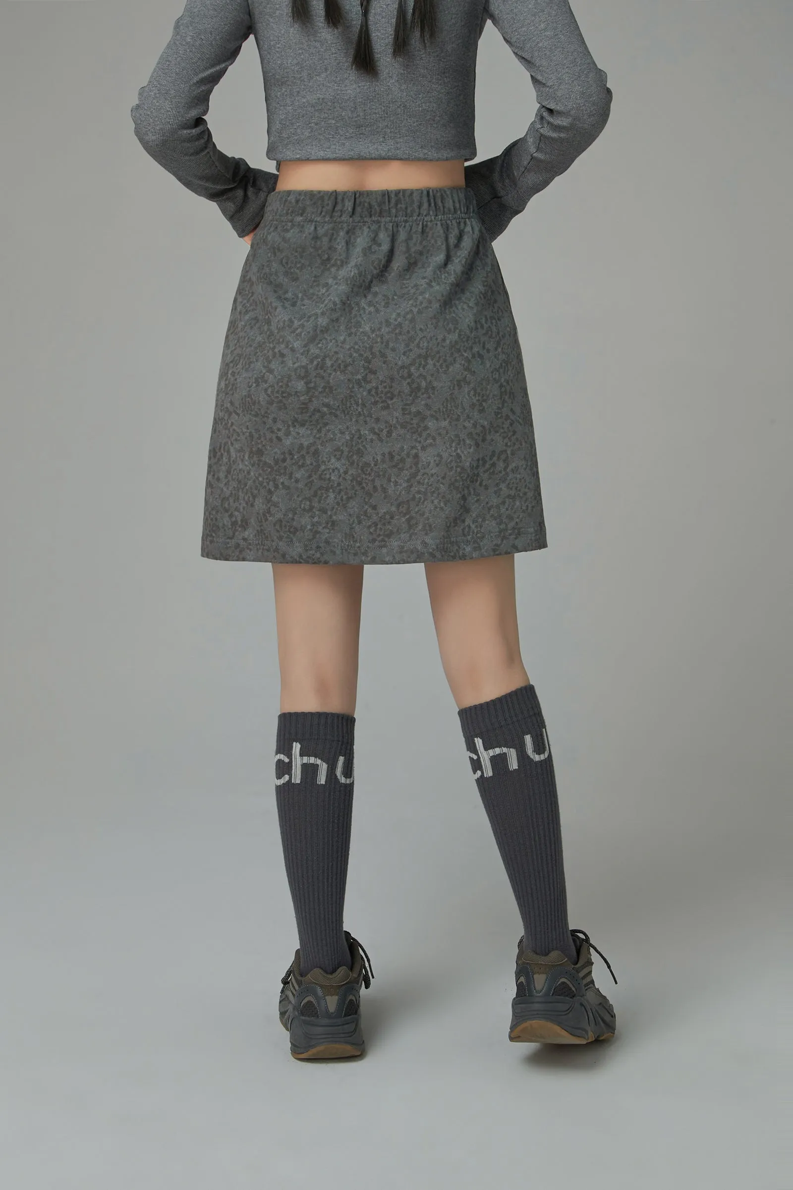 Print Tape Mini Skirt