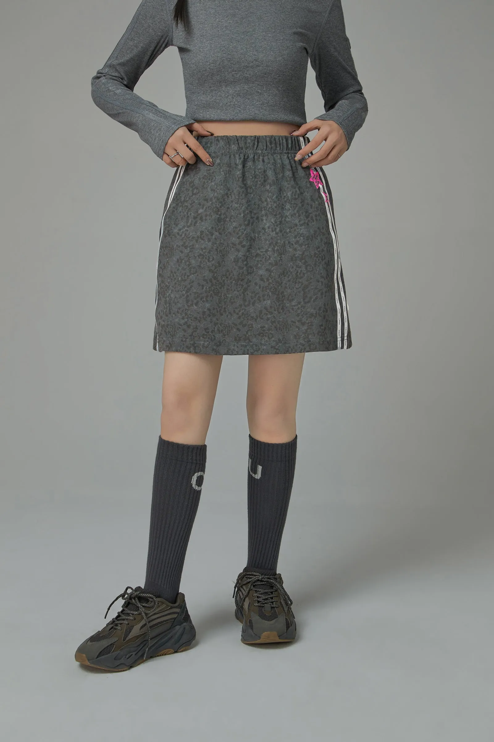 Print Tape Mini Skirt
