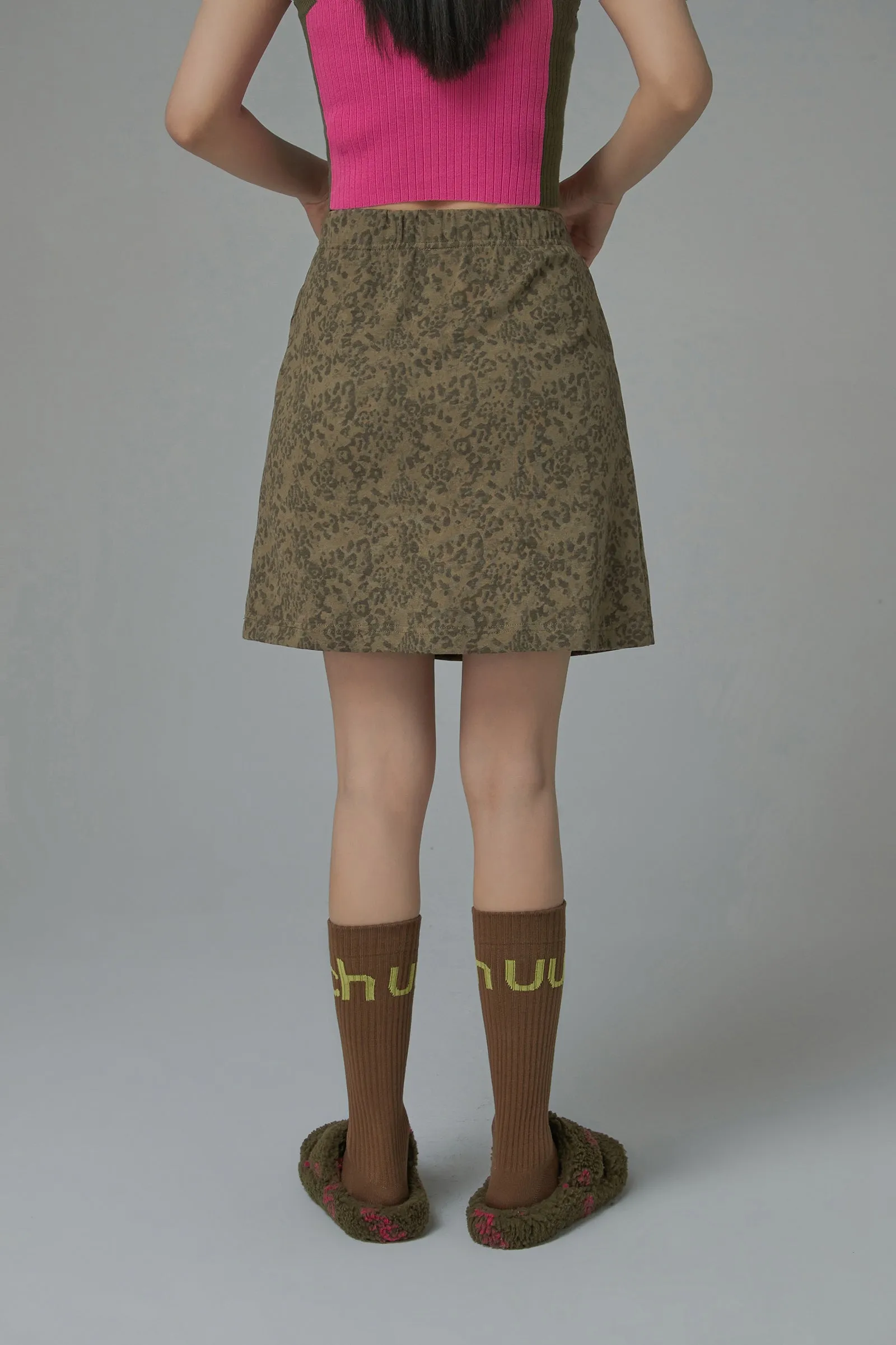 Print Tape Mini Skirt