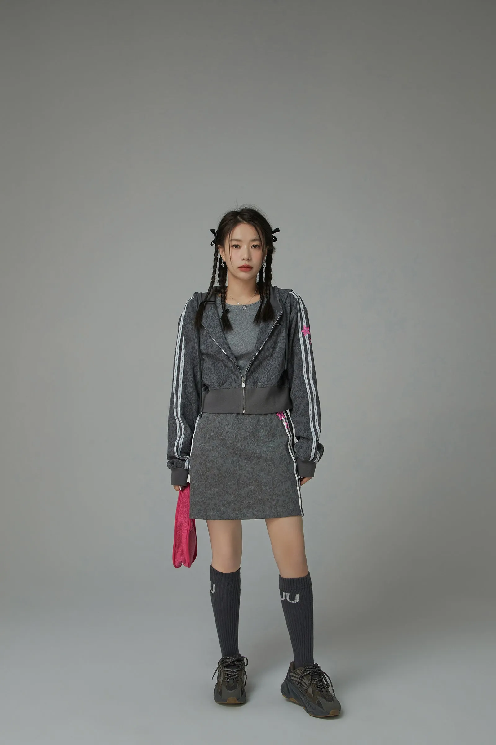 Print Tape Mini Skirt