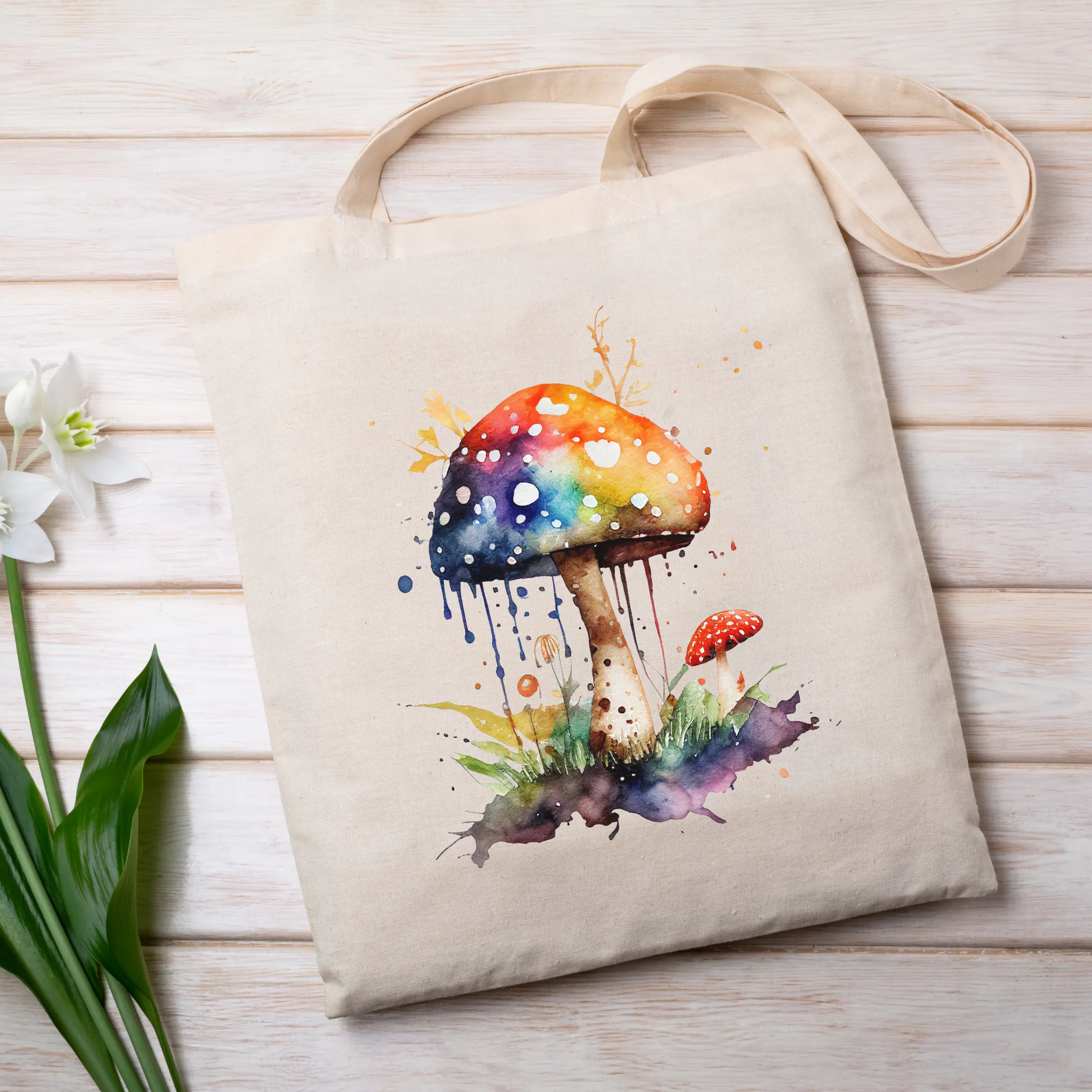 Psychedelic Bloom Tote Bag - 15" H x 15" W