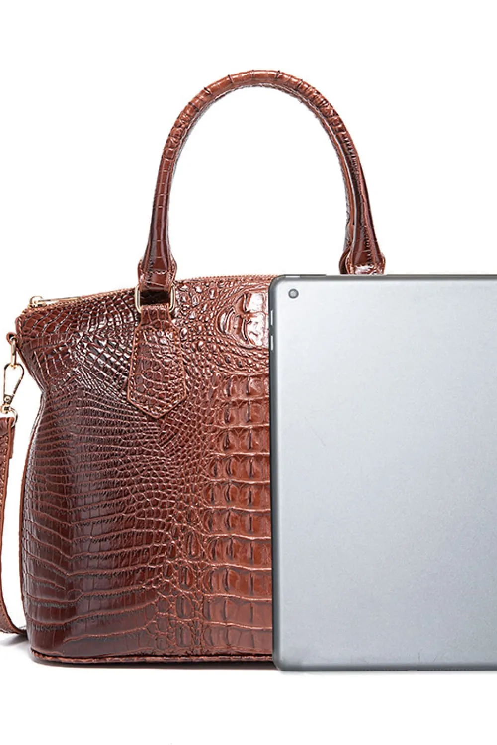 PU Leather Croc Handbag