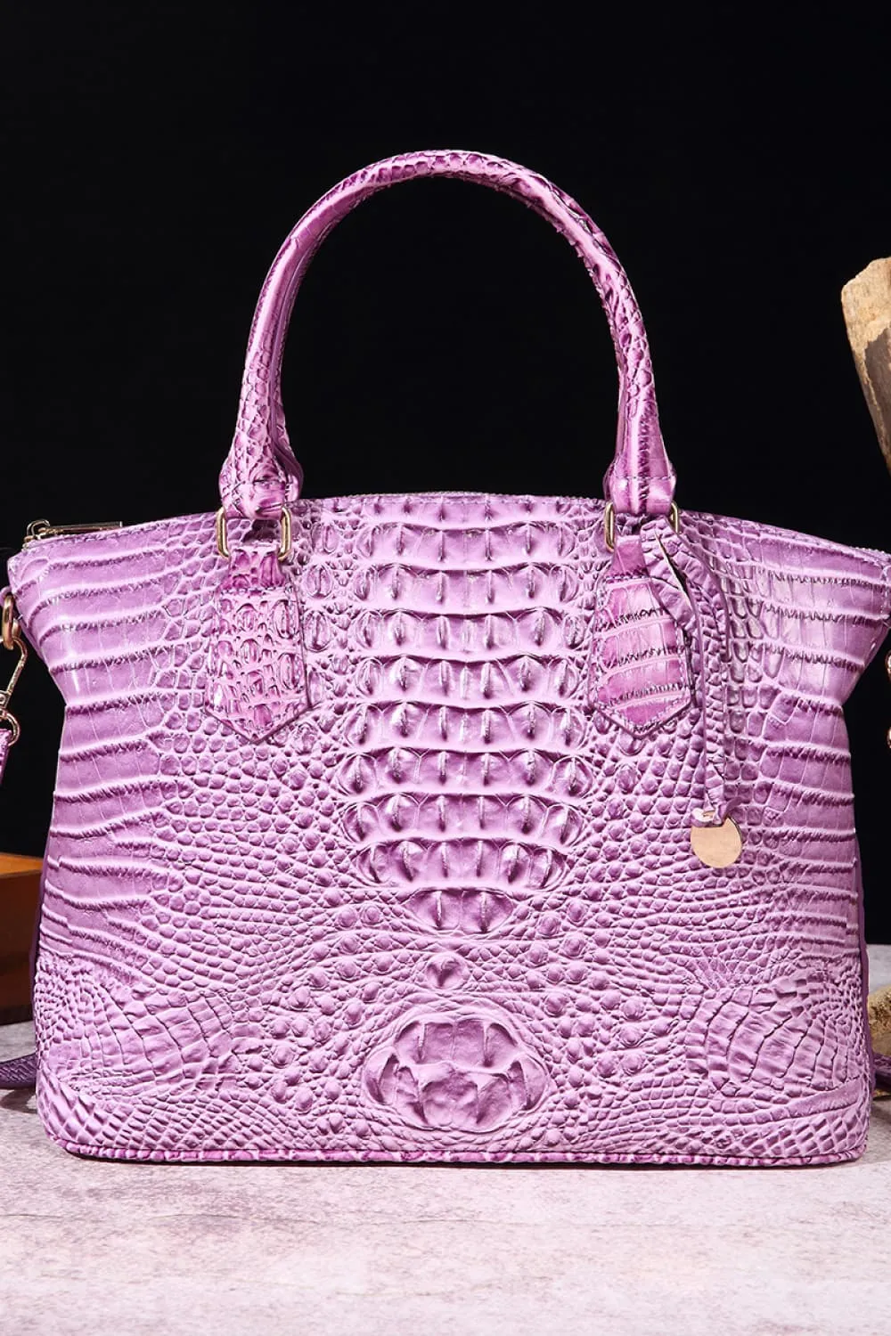 PU Leather Croc Handbag