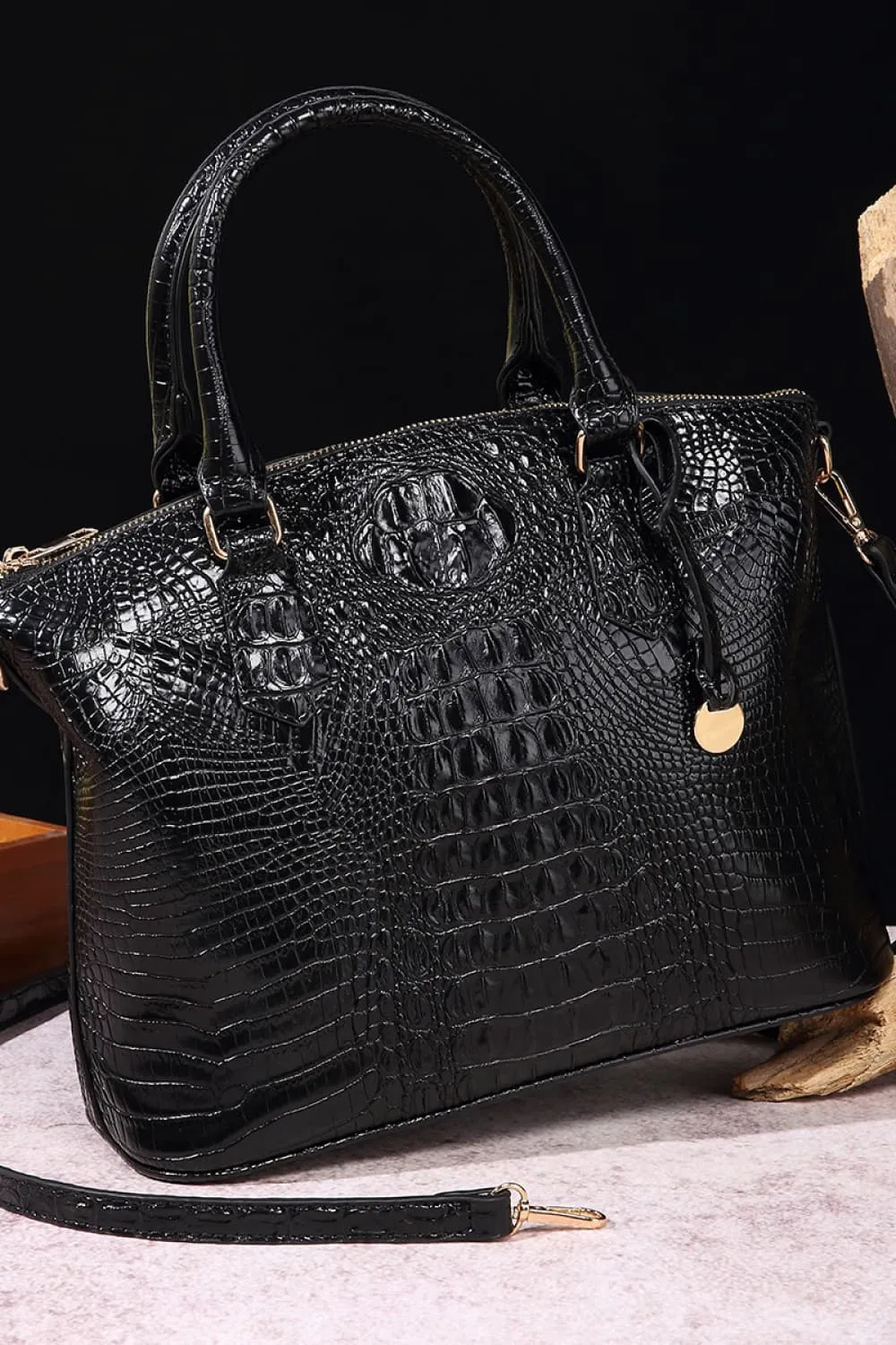 PU Leather Croc Handbag