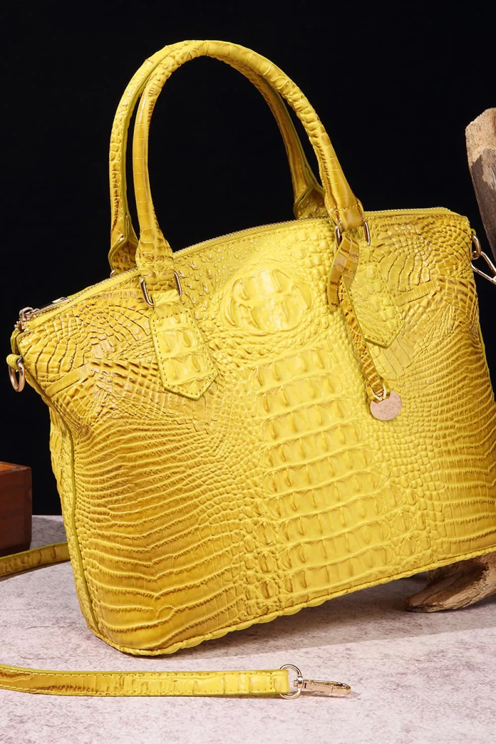 PU Leather Croc Handbag