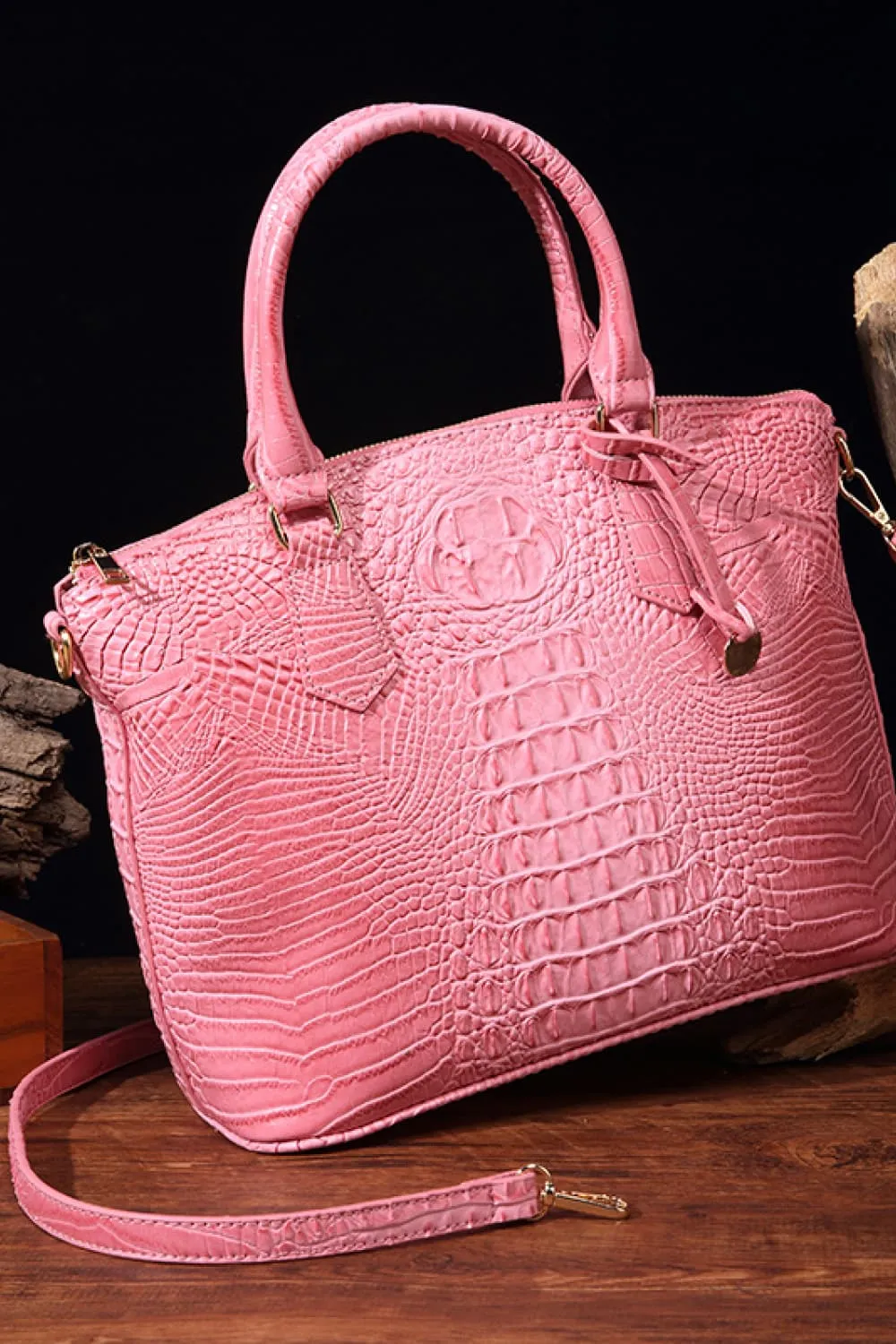 PU Leather Croc Handbag