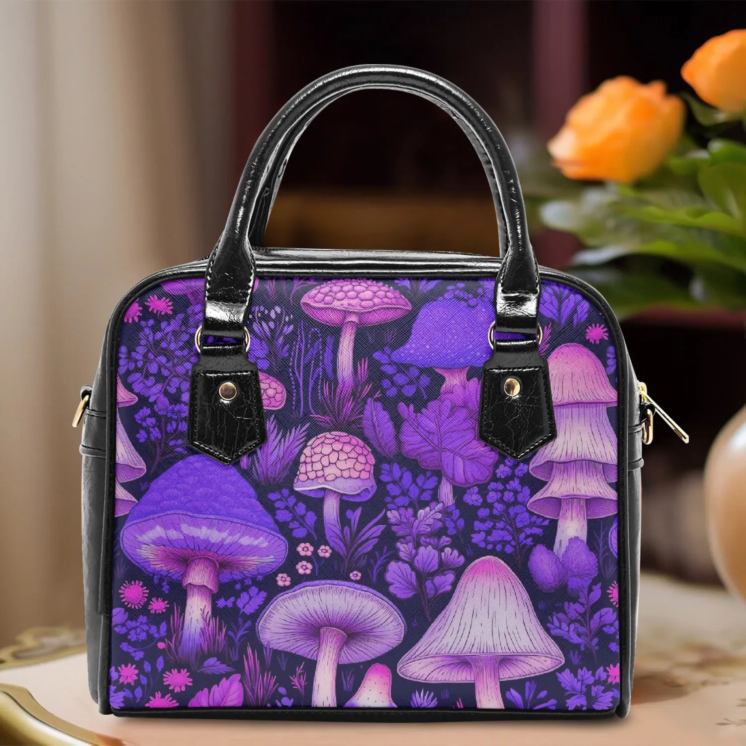Purple Mushroomcore Shoulder Handbag (JPHBPP)
