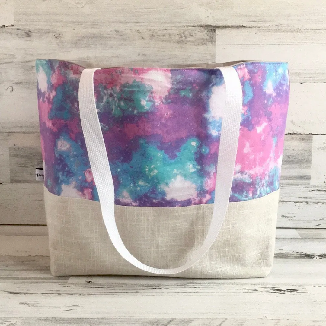 Purple Splatter - Travel Tote Bag