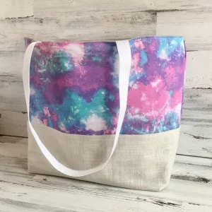Purple Splatter - Travel Tote Bag