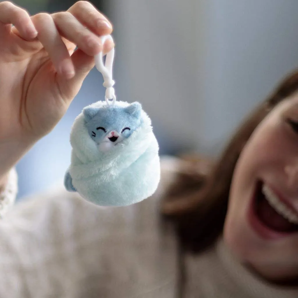 Purritos 3 Inch Cat In Blanket Plush Key Ring - Tuna