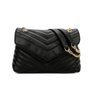 Quilted Shoulder Bag - Black
