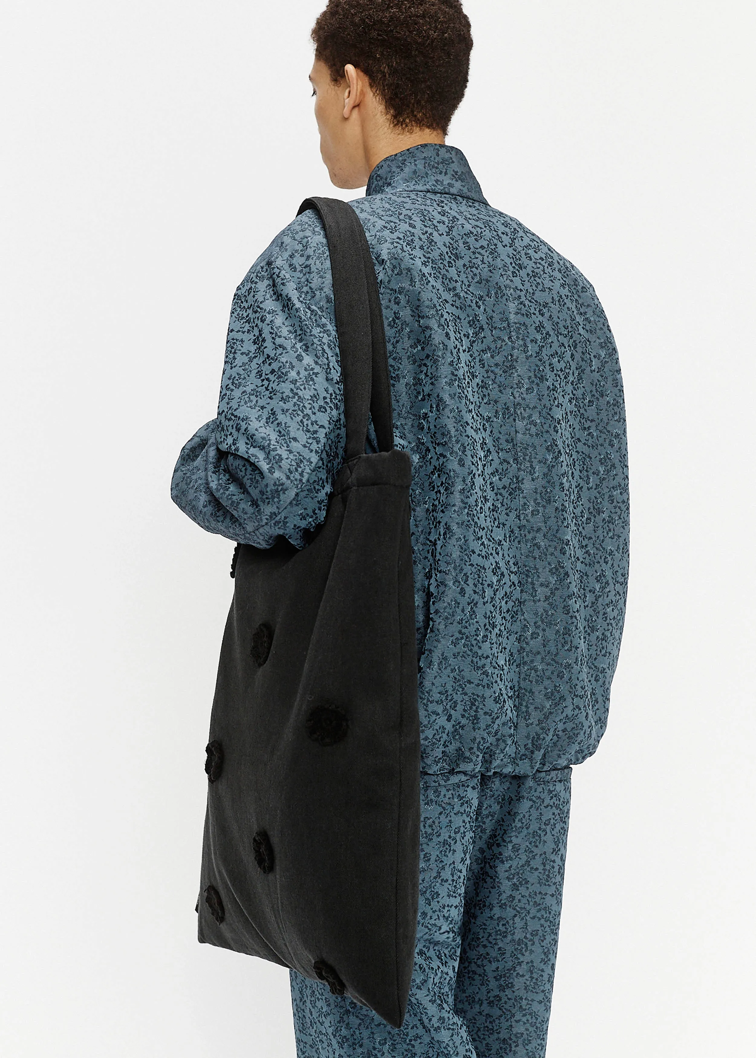 "Daisy" Tote Bag - Hemp Drill (Black)