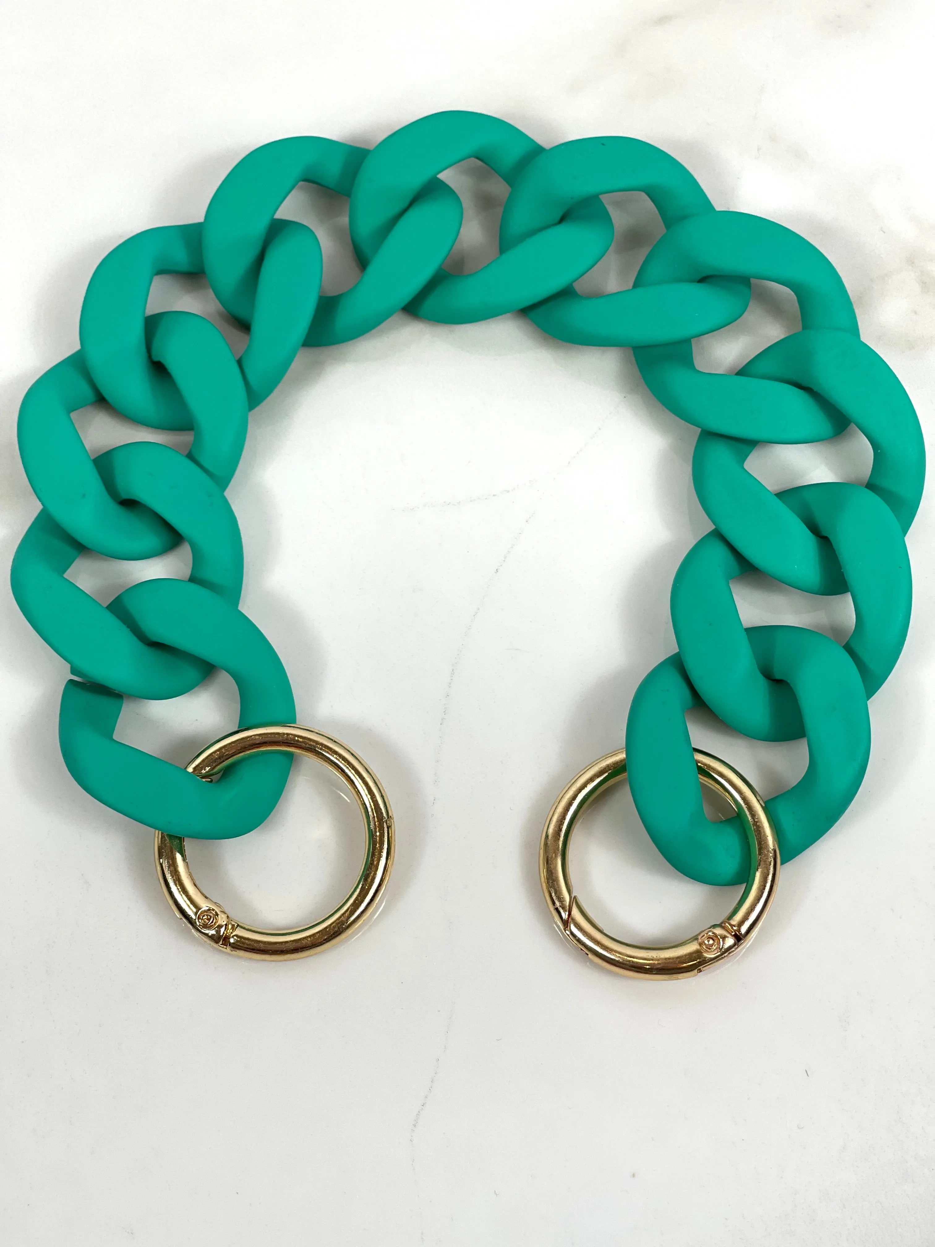 "MINT" Matte Acrylic Top Handle Chain 12"