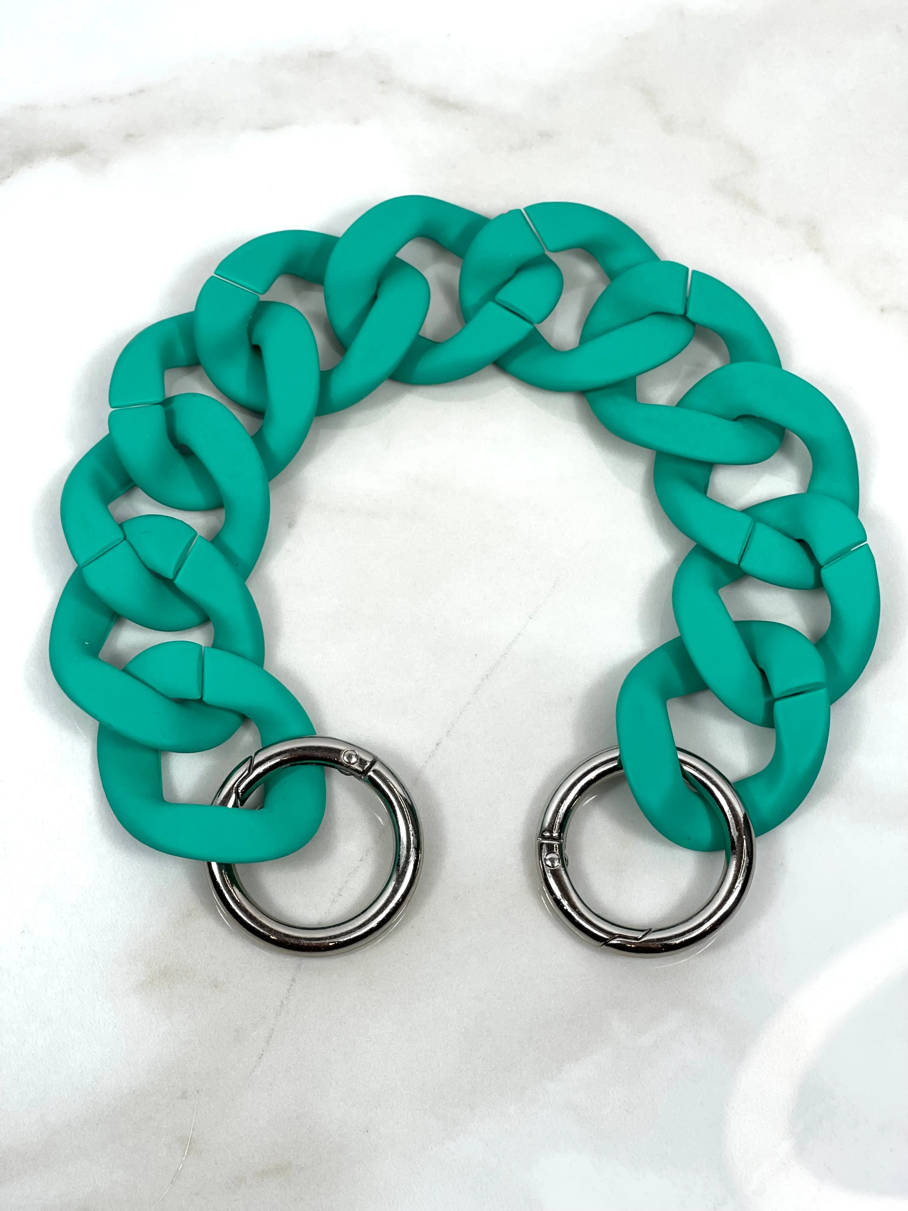 "MINT" Matte Acrylic Top Handle Chain 12"