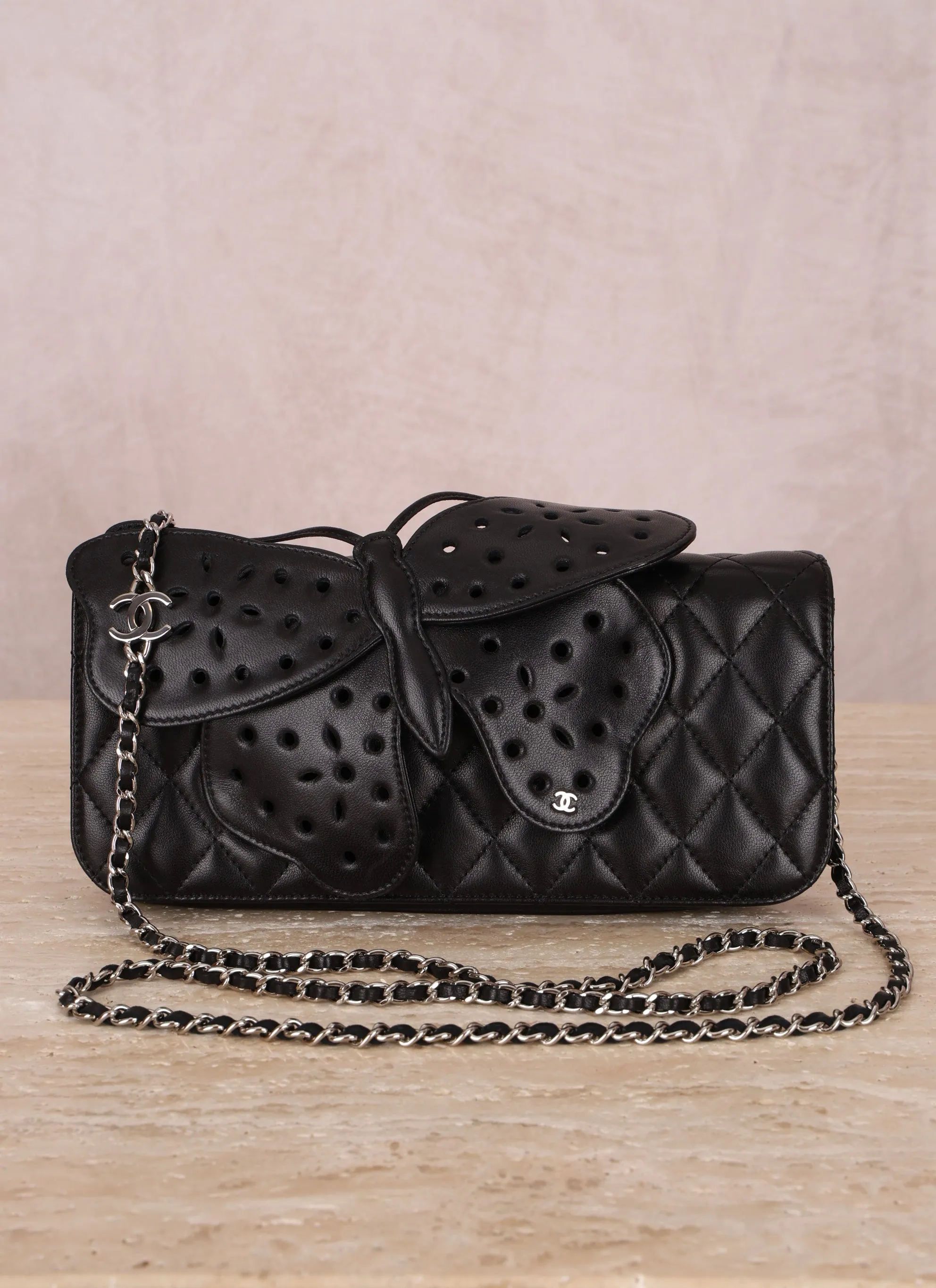 Rare Chanel 2011 Lambskin Butterfly Crossbody
