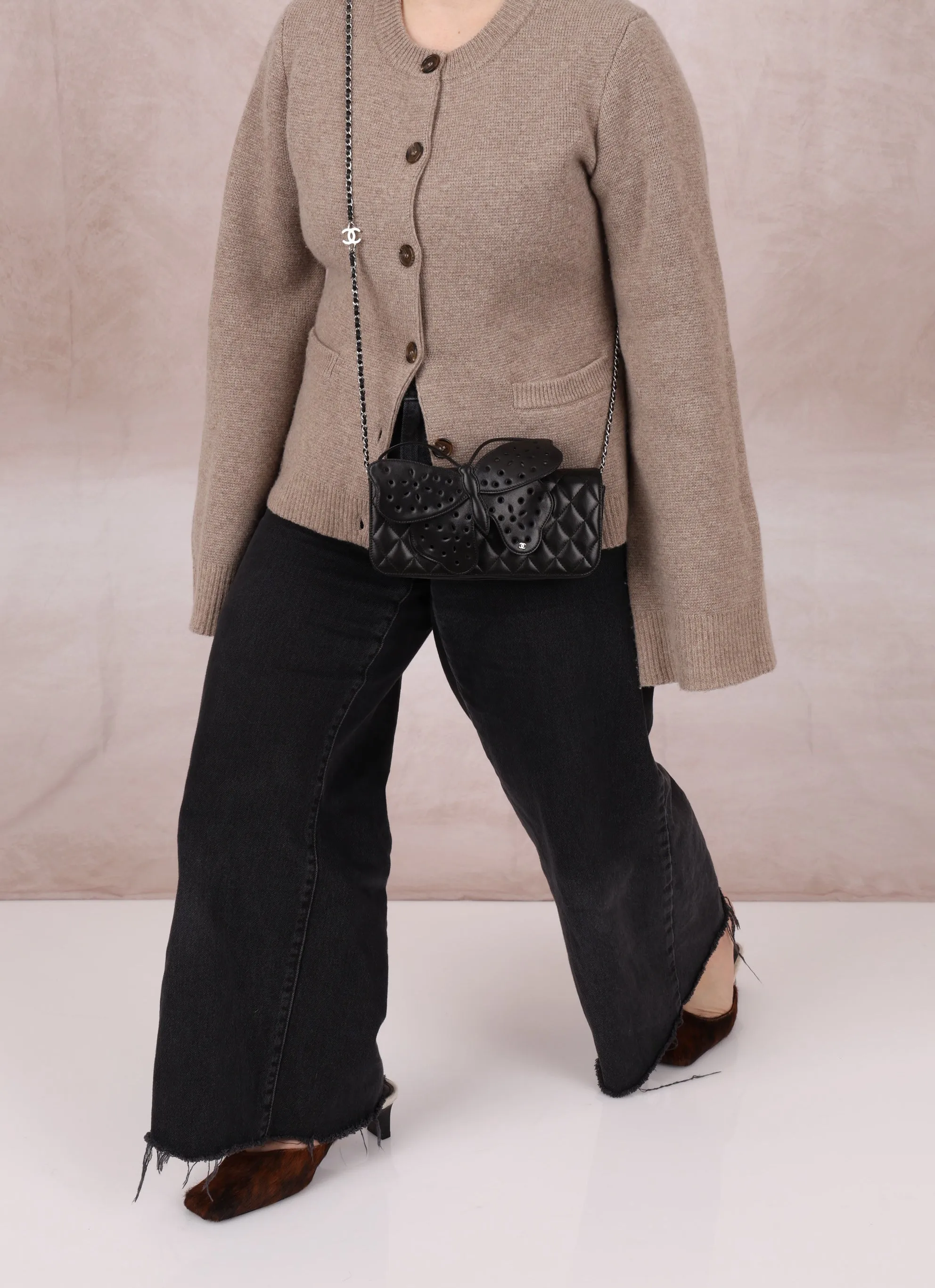 Rare Chanel 2011 Lambskin Butterfly Crossbody
