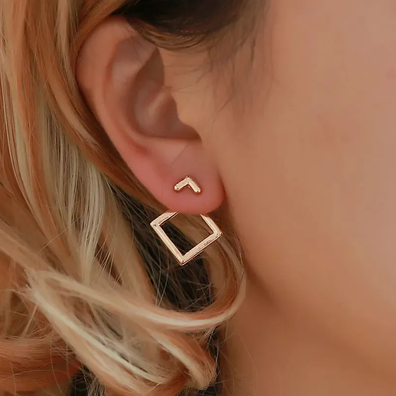 Retro Metal Gold Color Multiple Small Circle Stud Earrings for Women: Korean Jewelry Fashion Wedding Party Earrings, Jewelry Gift.
