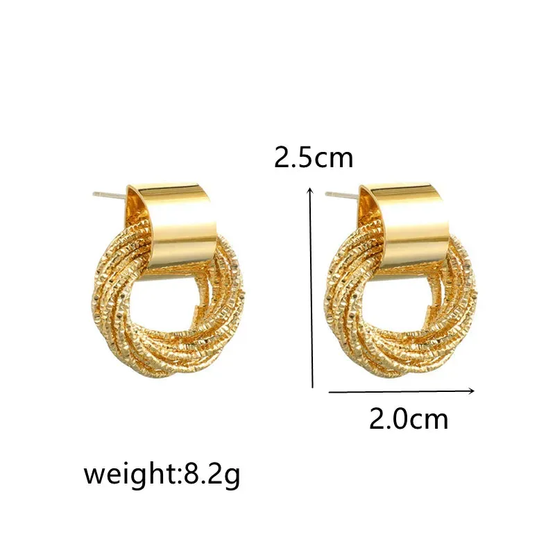 Retro Metal Gold Color Multiple Small Circle Stud Earrings for Women: Korean Jewelry Fashion Wedding Party Earrings, Jewelry Gift.