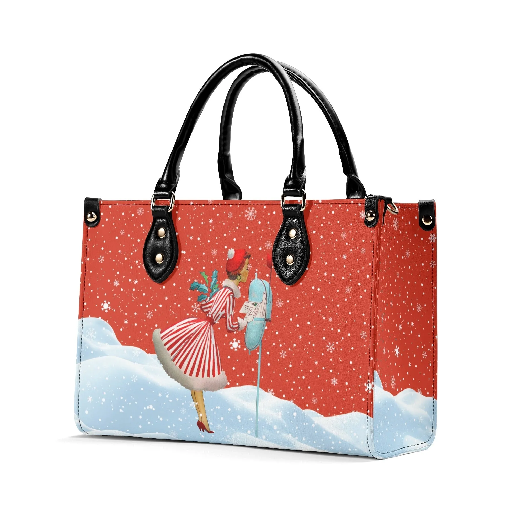 Retro Vintage Kitsch Christmas Glam Handbag, Mid Century Modern 1950s Purse, Vintage Holiday Winter Bag