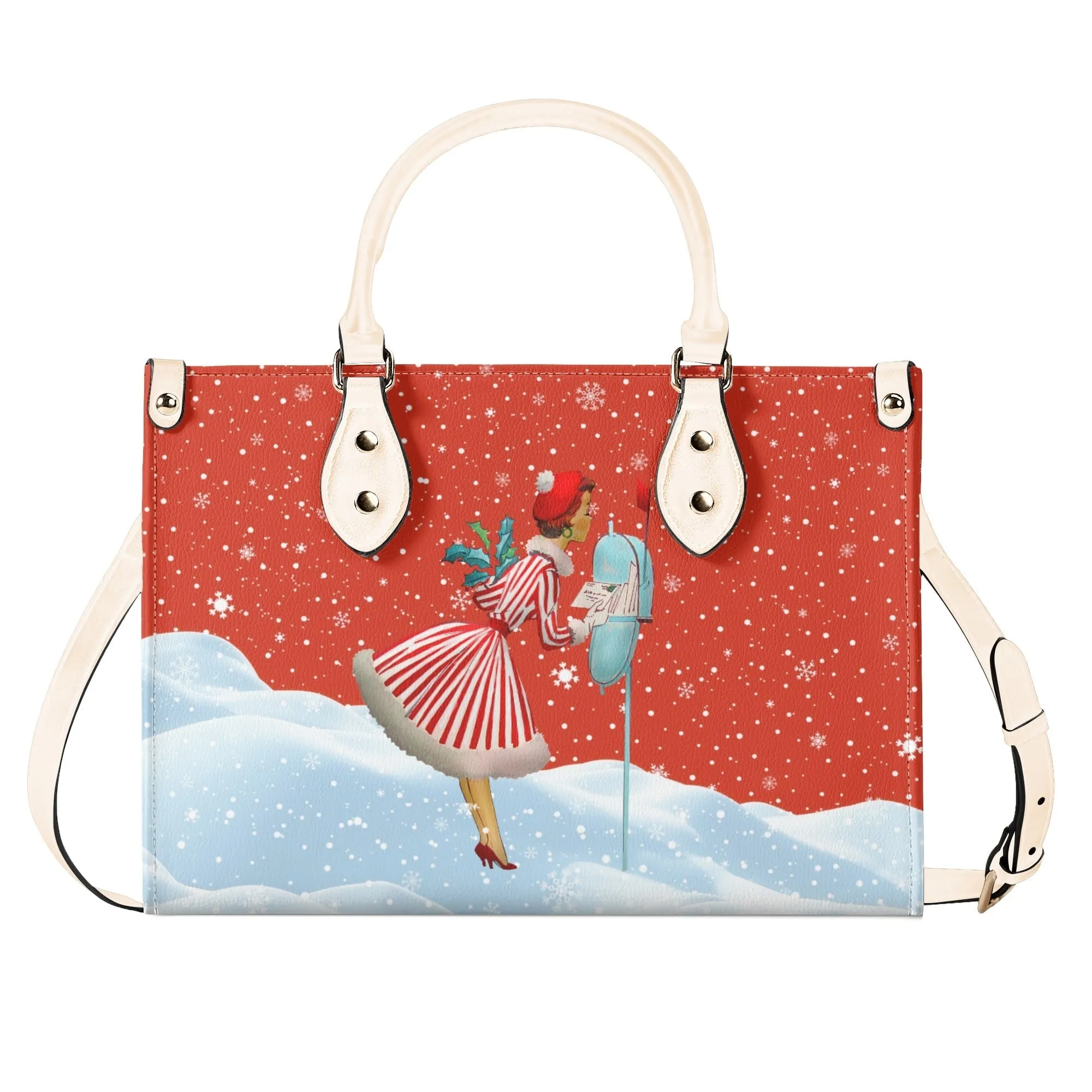 Retro Vintage Kitsch Christmas Glam Handbag, Mid Century Modern 1950s Purse, Vintage Holiday Winter Bag