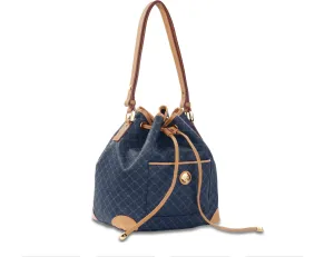 Rioni Signature Navy Alissa Bucket Drawstring Handbag STA20089