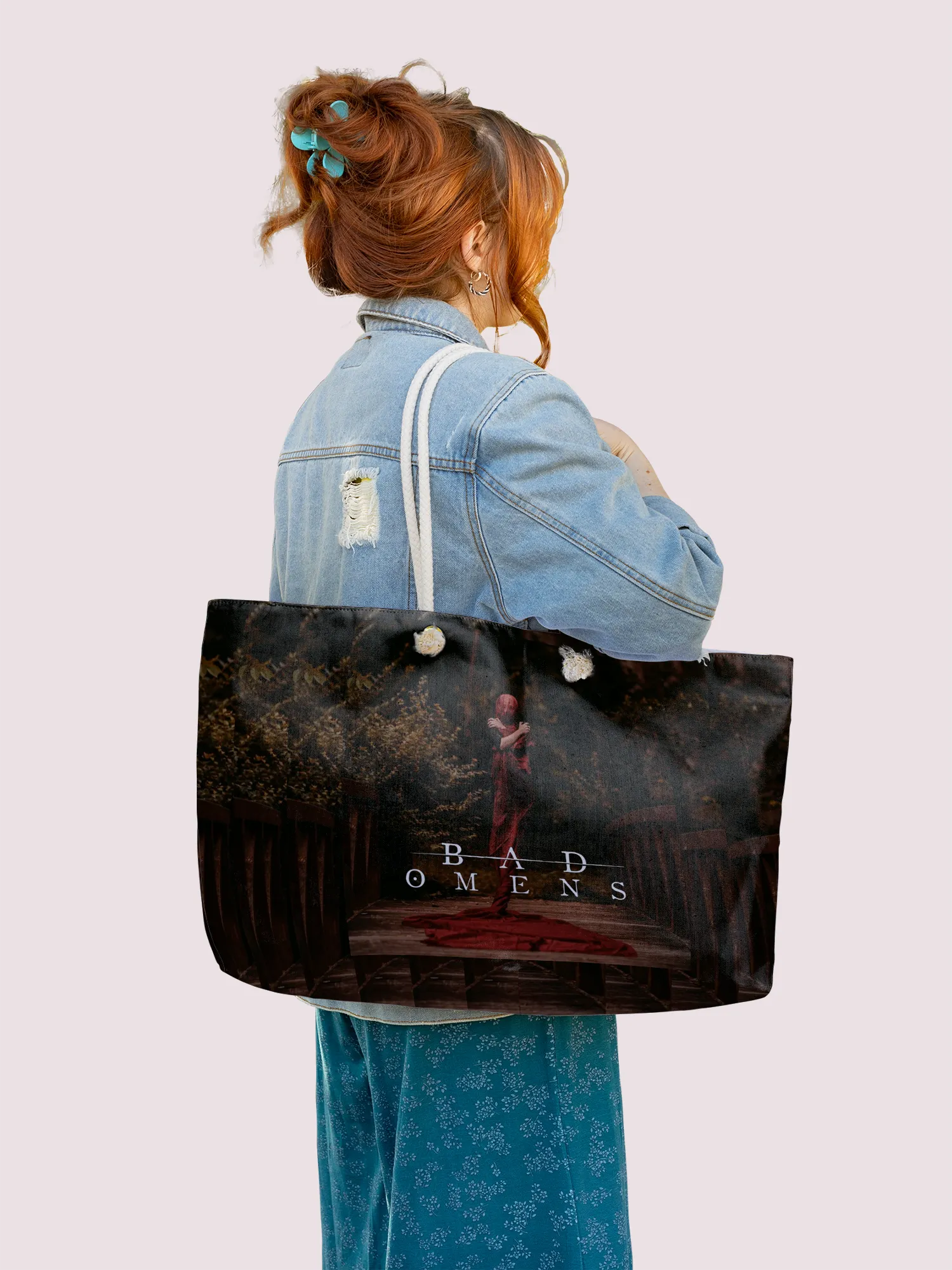 Rocksax Bad Omens Rope Handled Beach Bag - Self Titled Cover