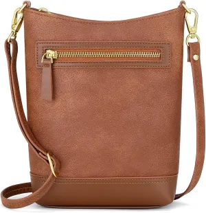 RONSIN Small Crossbody Bags for Women Cell Phone Purse Bucket Bag, Shoulder Hobo Handbags with Multi Zipper Pockets
