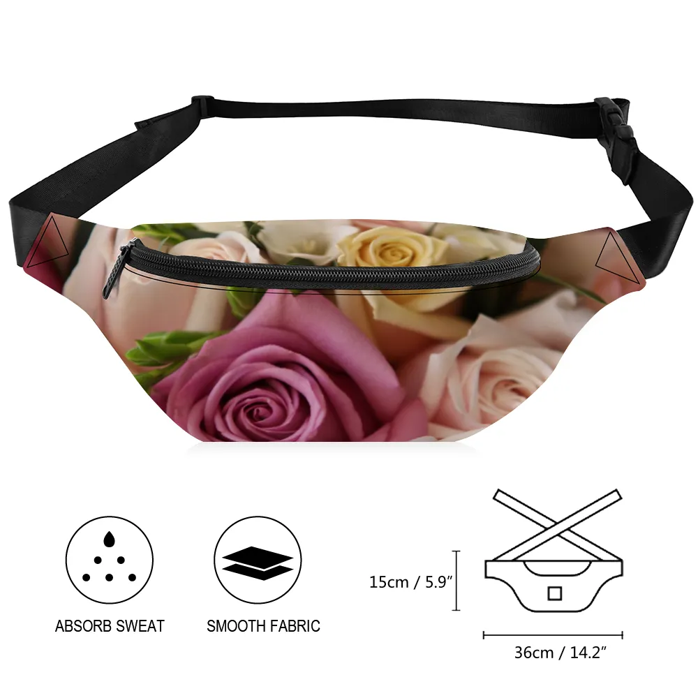 Roses Pastel Waist Bag / Fanny Pack / Bum Bag