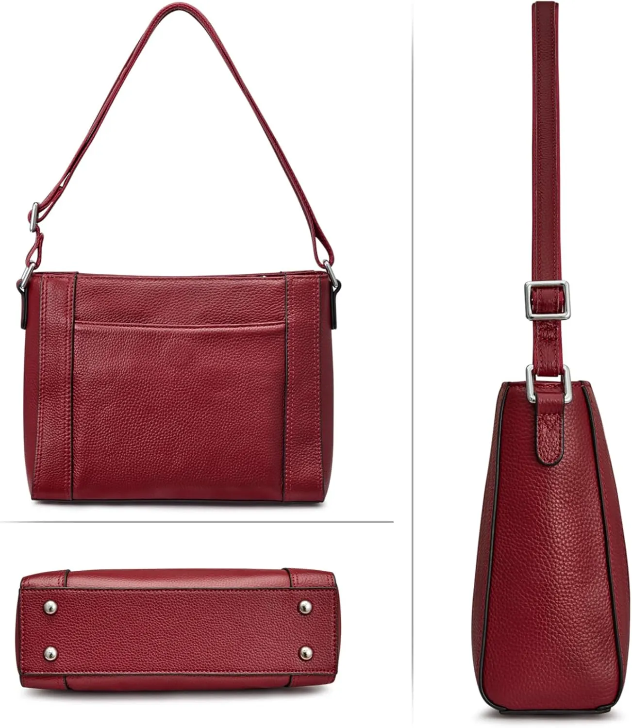 S-ZONE Medium Women Genuine Leather Crossbody Bags Cowhide Shoulder Handbag Ladies Purse