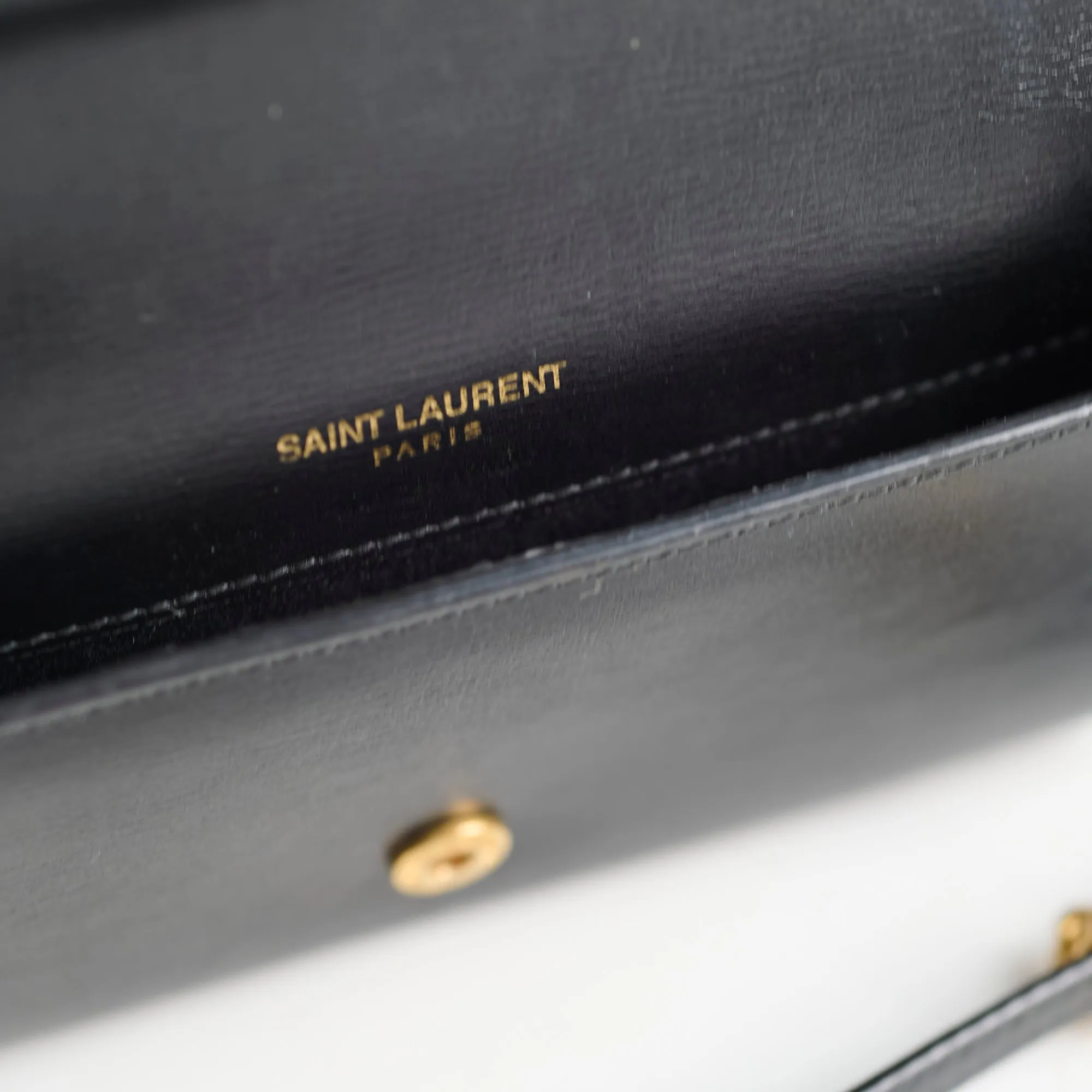 Saint Laurent Mini Phone Case On Chain Black